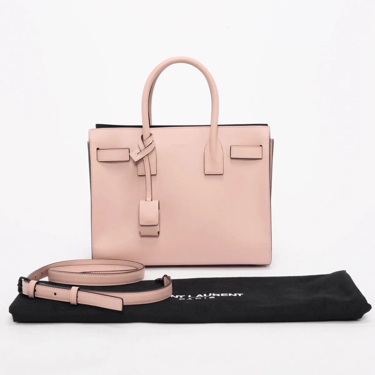 Saint Laurent Pink Smooth Calfskin Baby Sac de Jour Bag