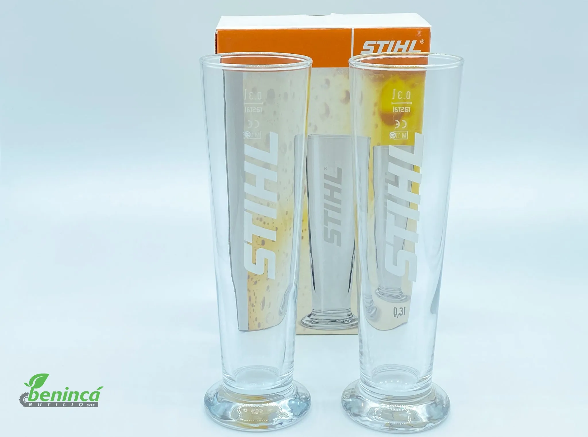 Set of two beer glasses