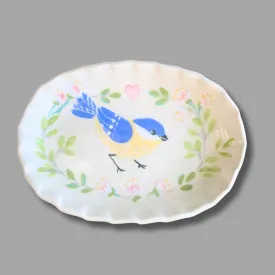 Spring Bluebird Oval Small Tray