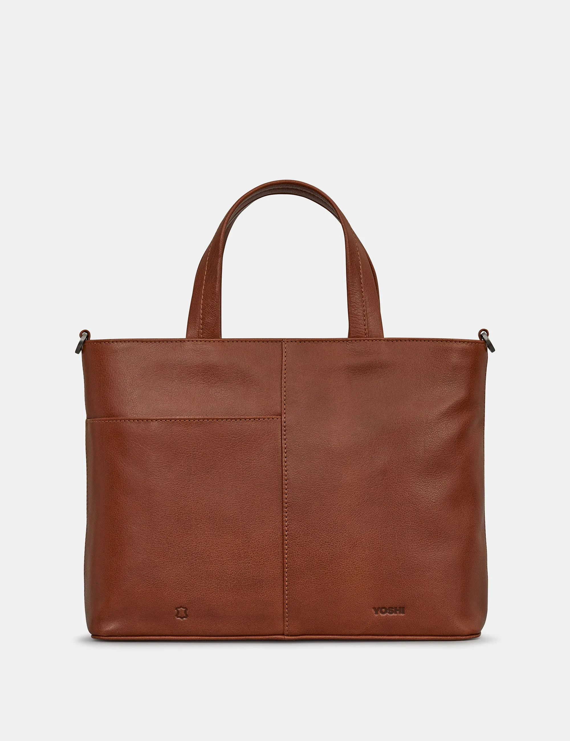 Multiway Brown Leather and Tweed Grab Bag for a Stylish Look