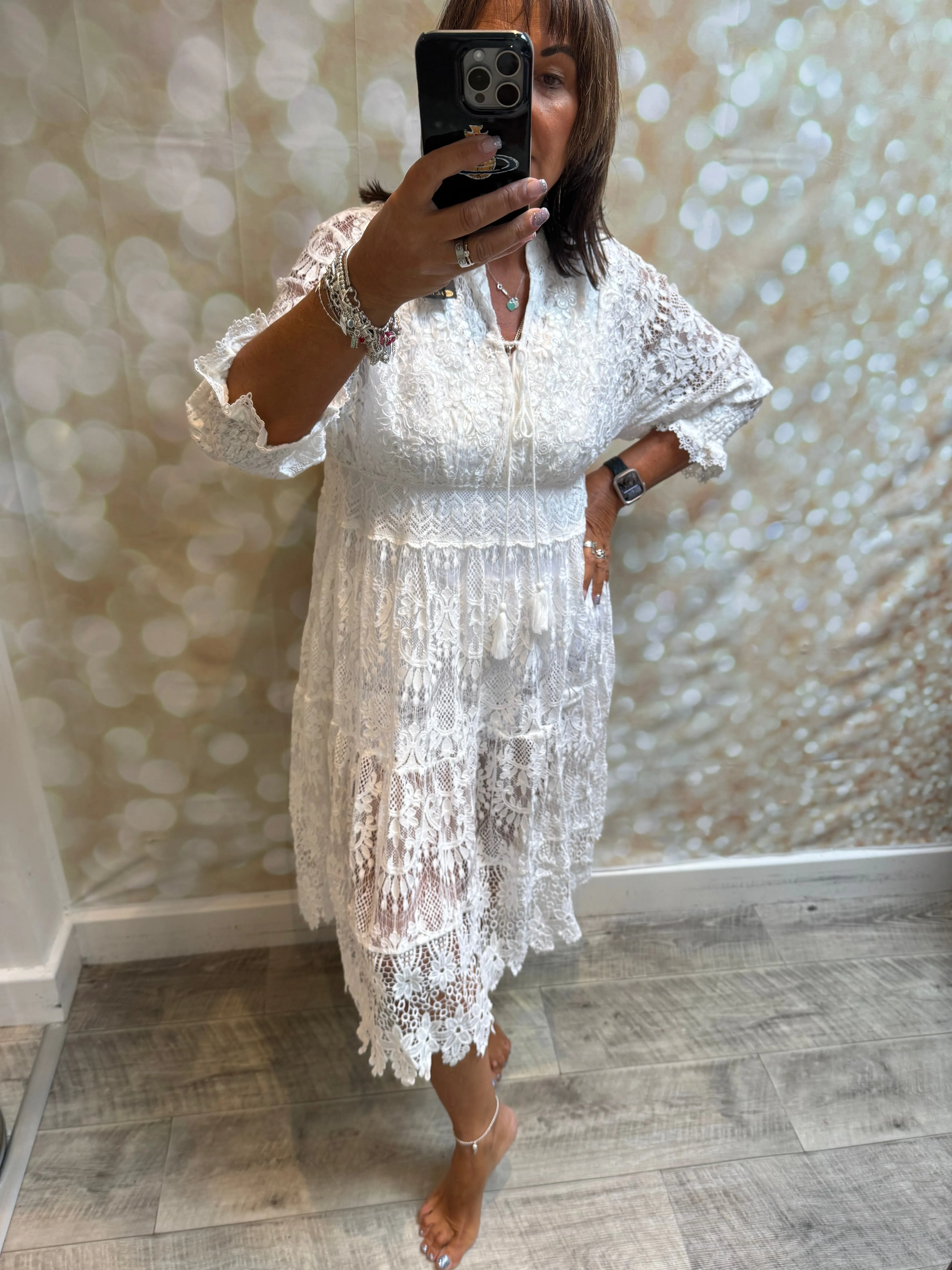 Studio Embellished Lace  Dress