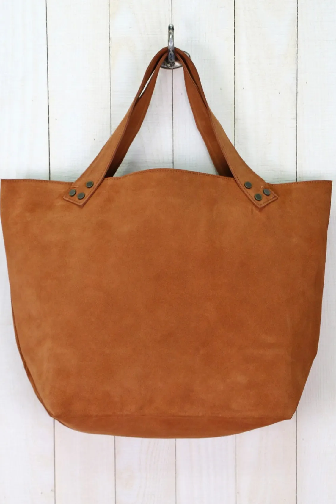 SUEDE LEATHER BROWN TOTE