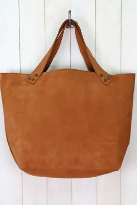 SUEDE LEATHER BROWN TOTE