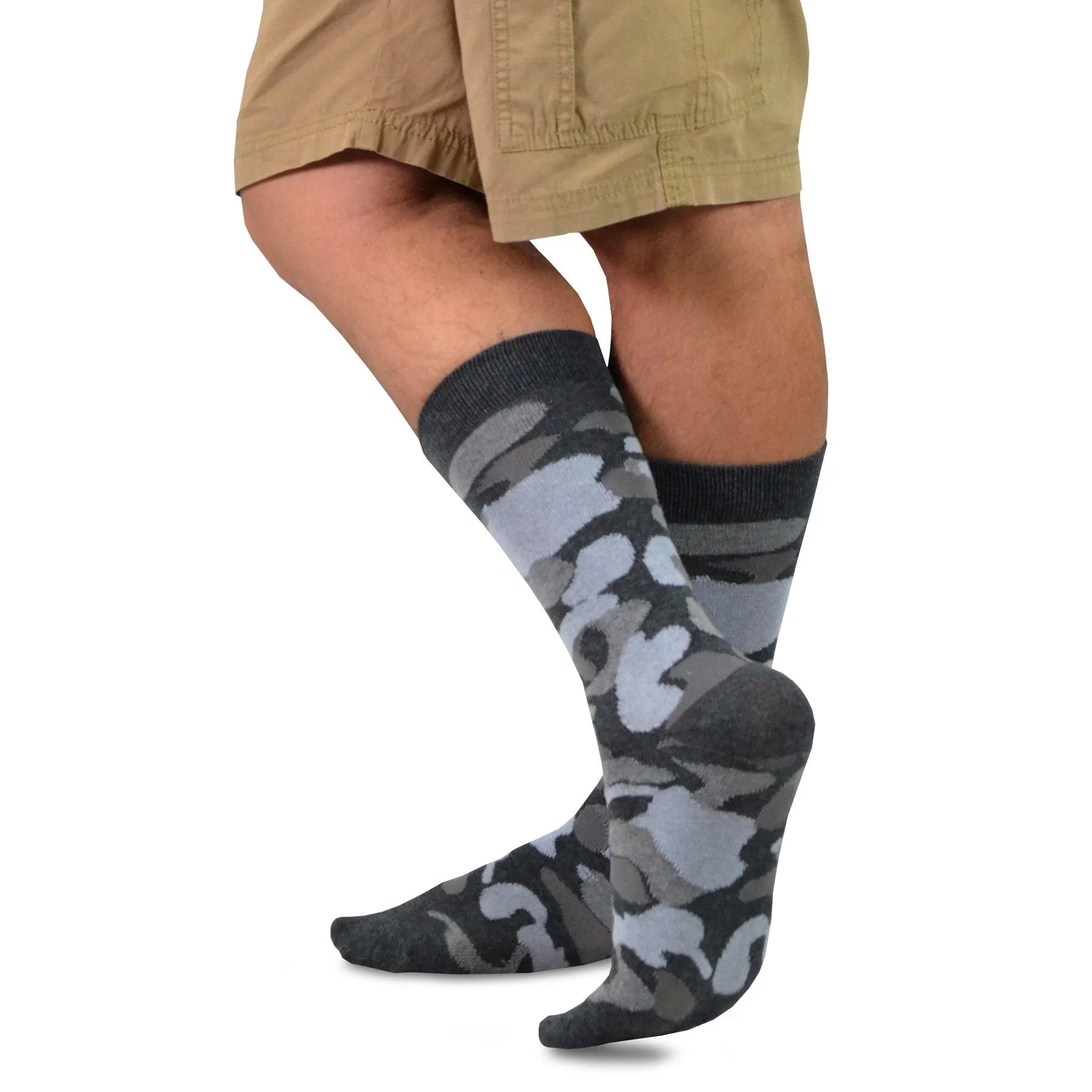 TeeHee Socks Men's Novelty Cotton Crew Camo 10-Pack (51057)