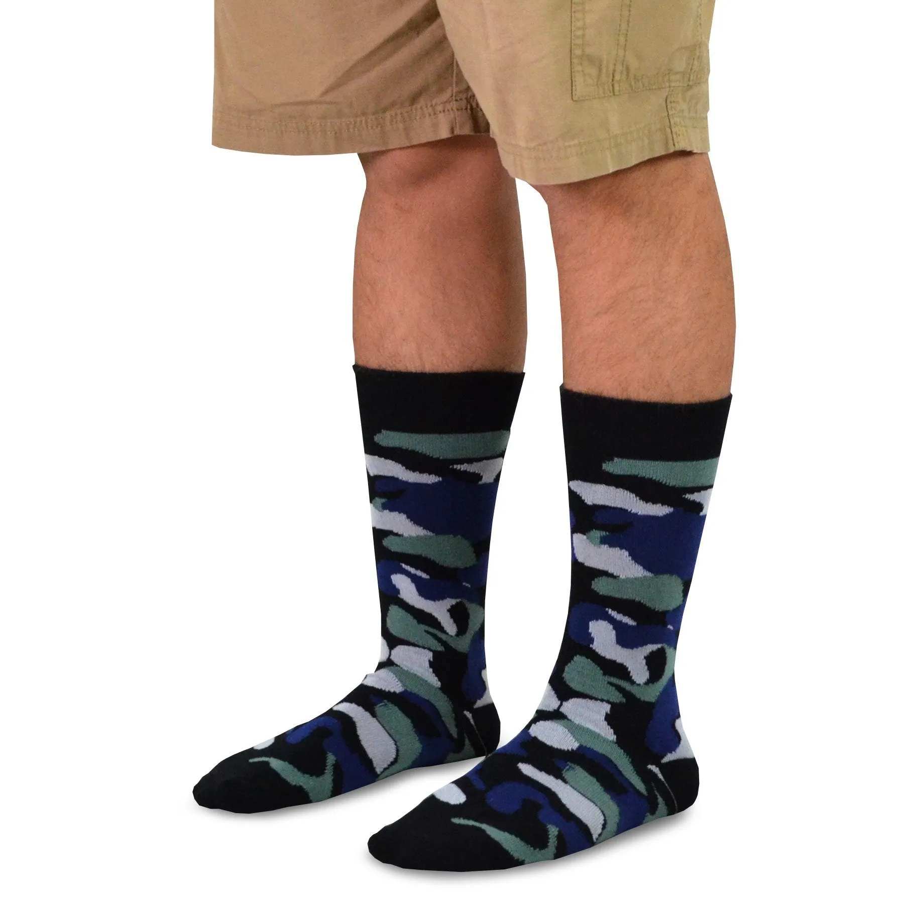 TeeHee Socks Men's Novelty Cotton Crew Camo 10-Pack (51057)