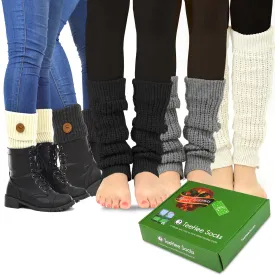 TeeHee Socks Women's Leg Warmers Style A 5-Pack Gift Box (12228)