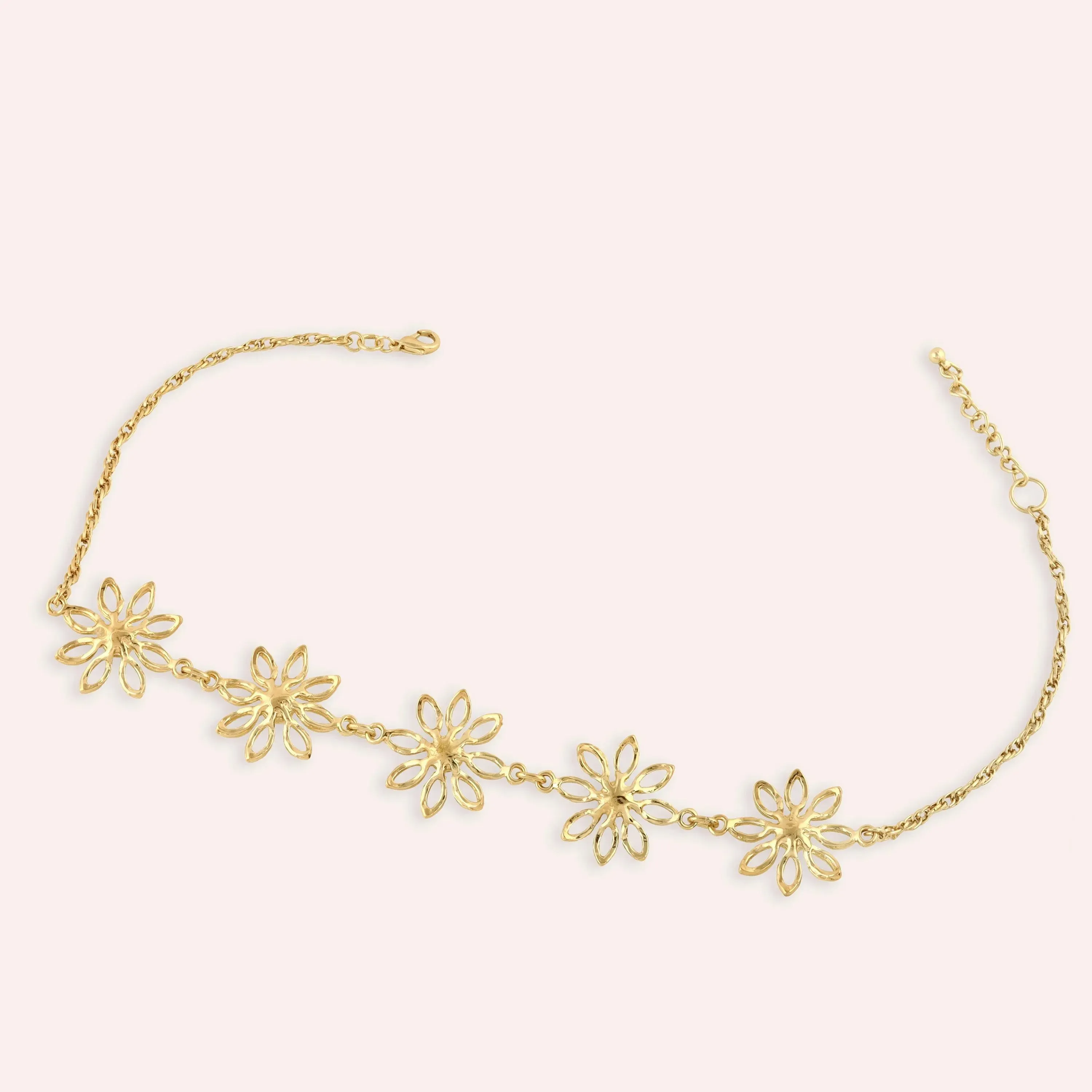 TFC Daisy Gold Plated Pearl Choker Necklace