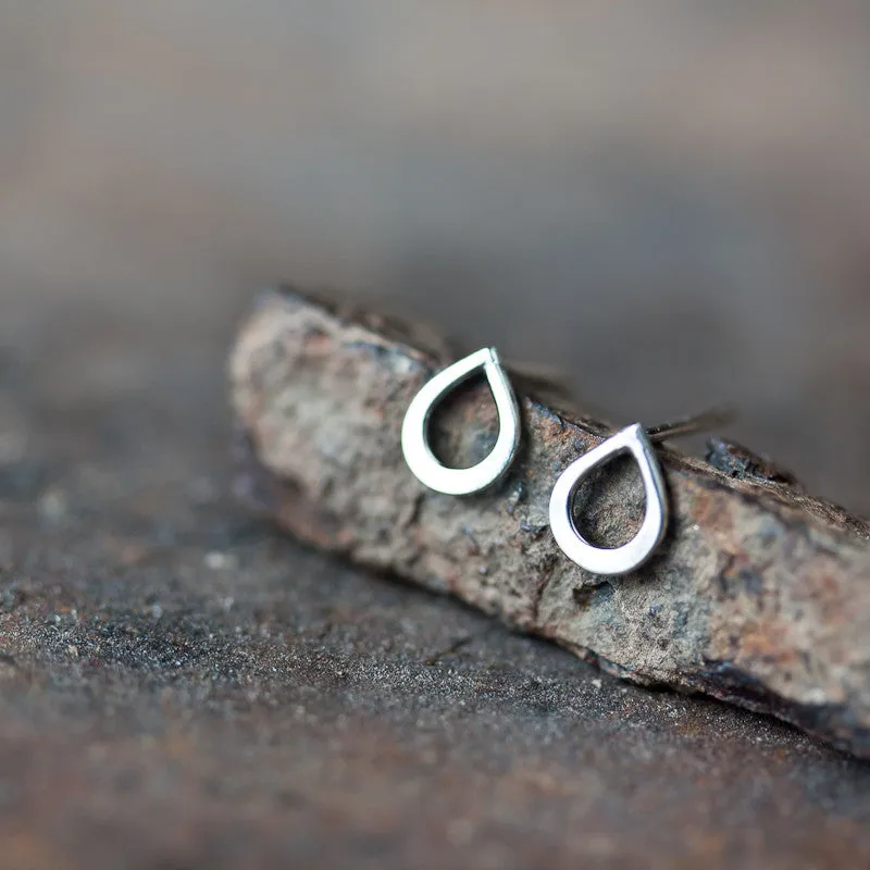 Tiny Teardrop Stud Earrings, mini simple raindrop