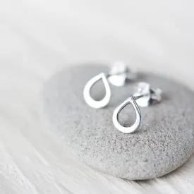 Tiny Teardrop Stud Earrings, mini simple raindrop