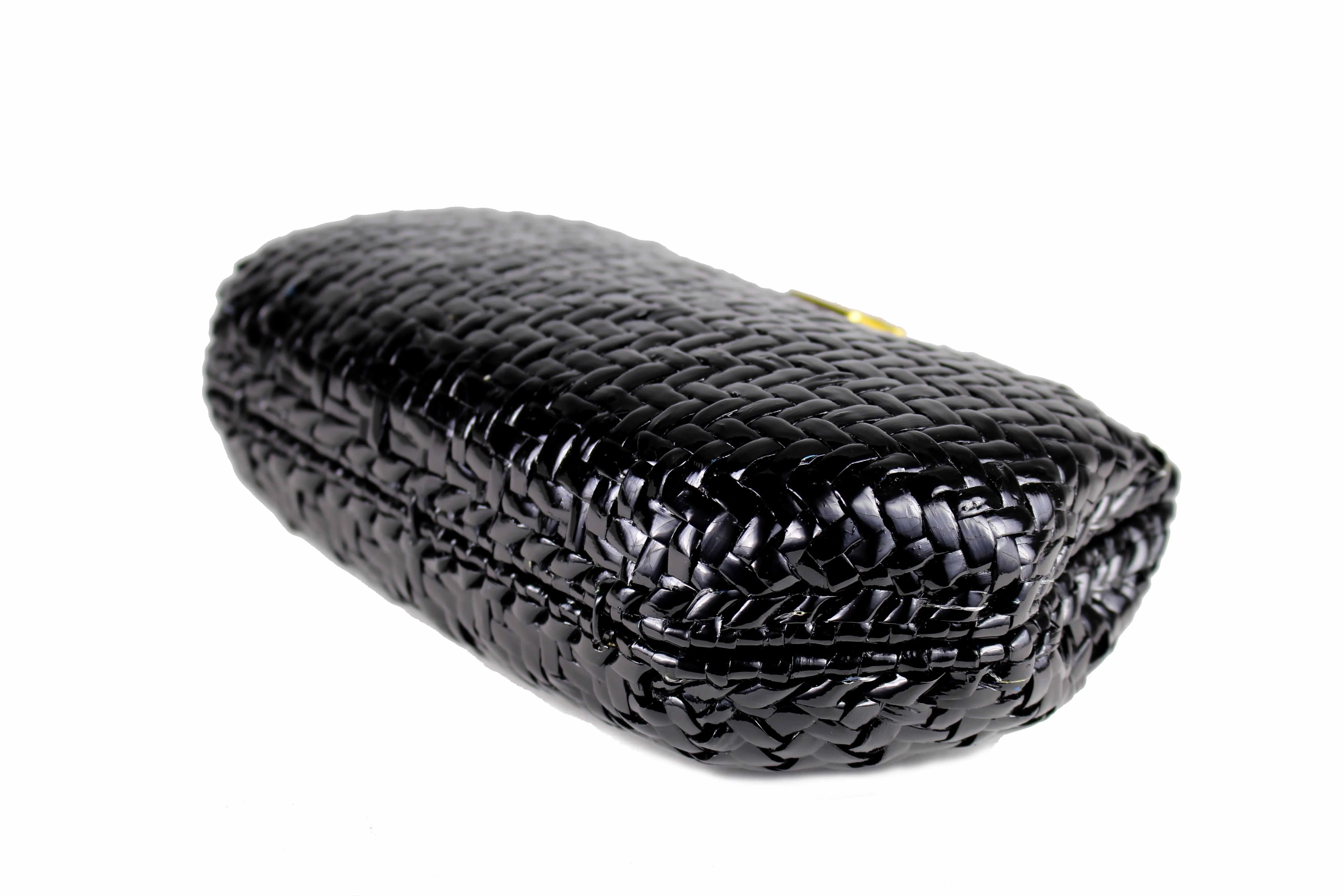 VANESSA black wicker clutch