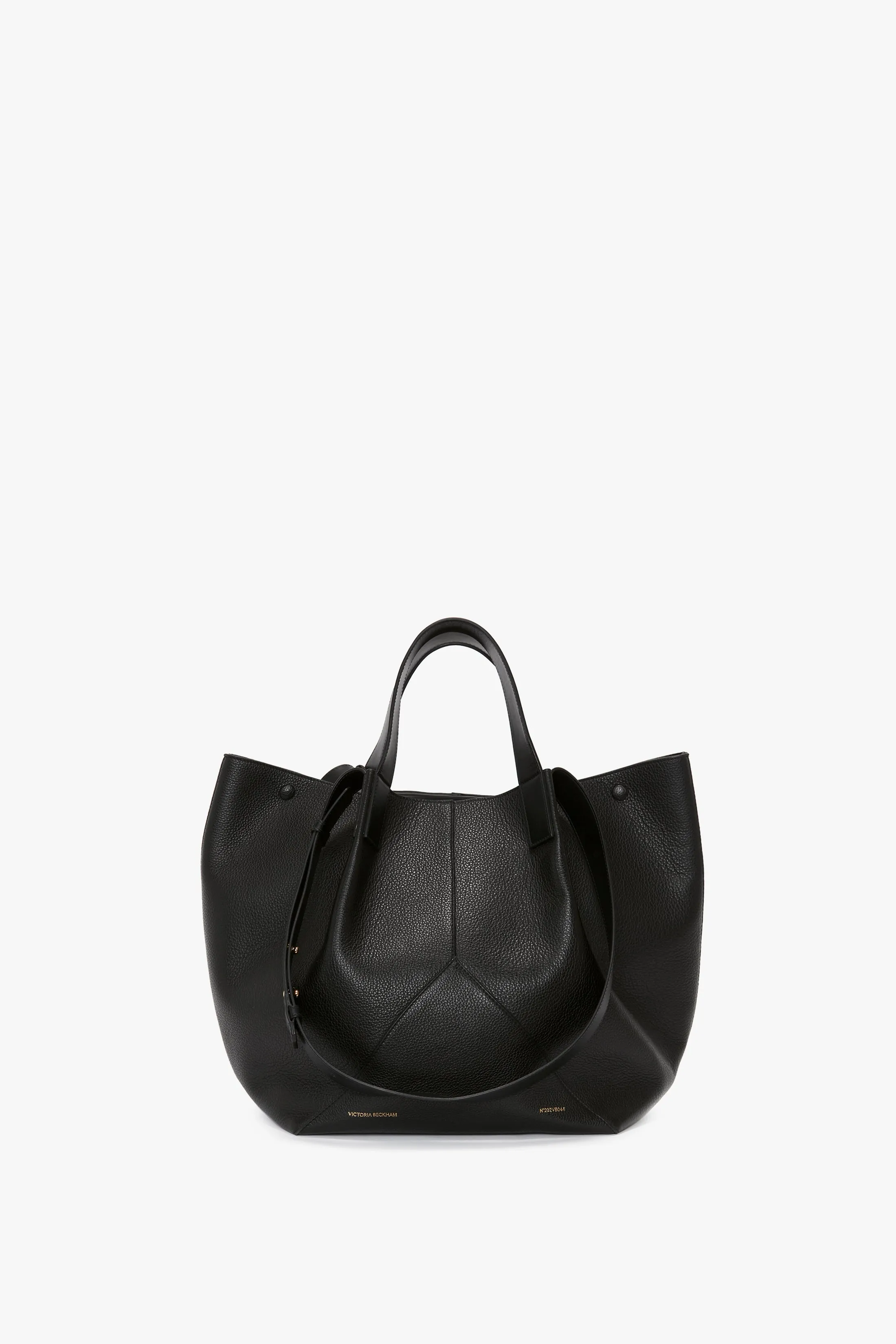 W11 Medium Tote Bag In Black Leather