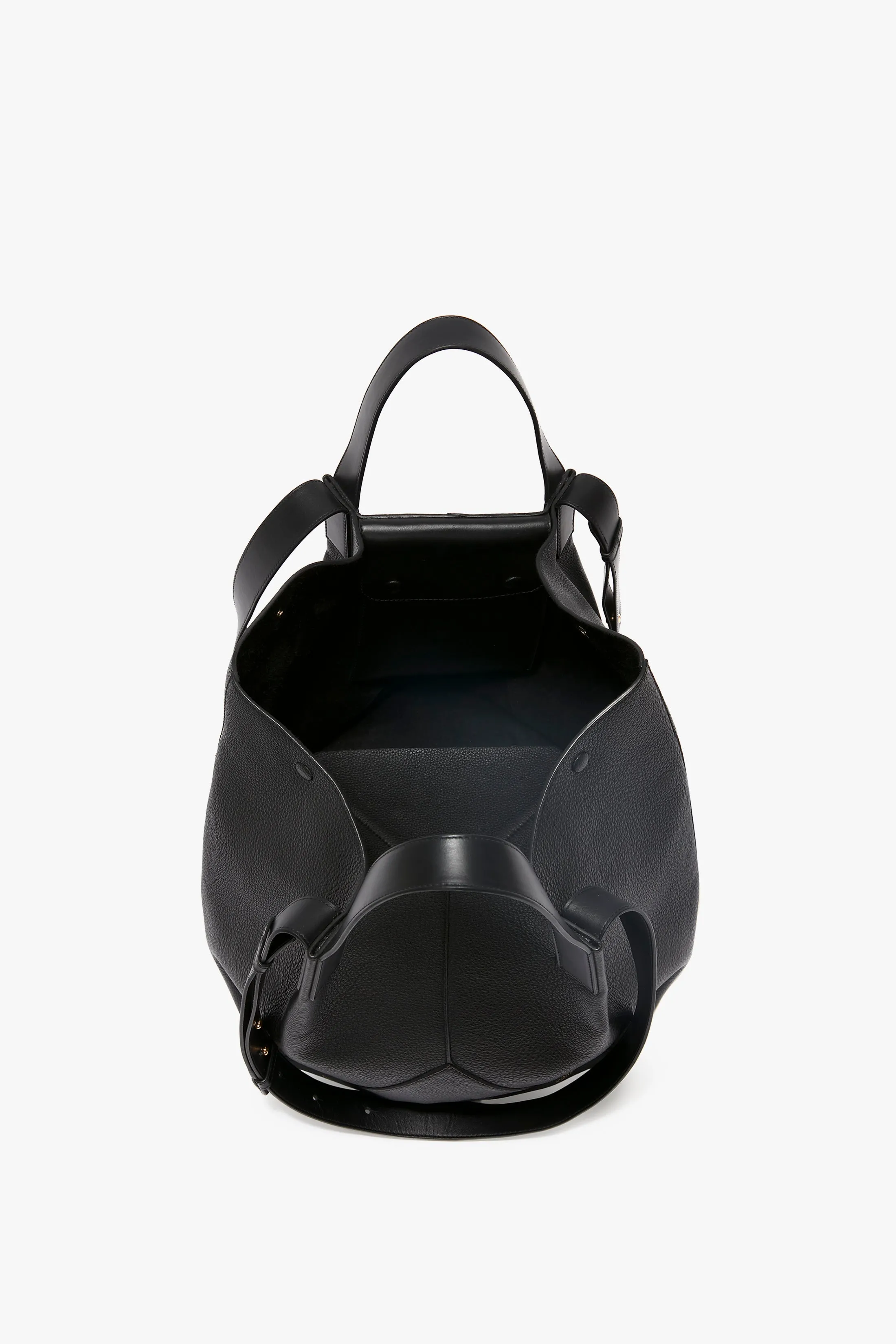 W11 Medium Tote Bag In Black Leather