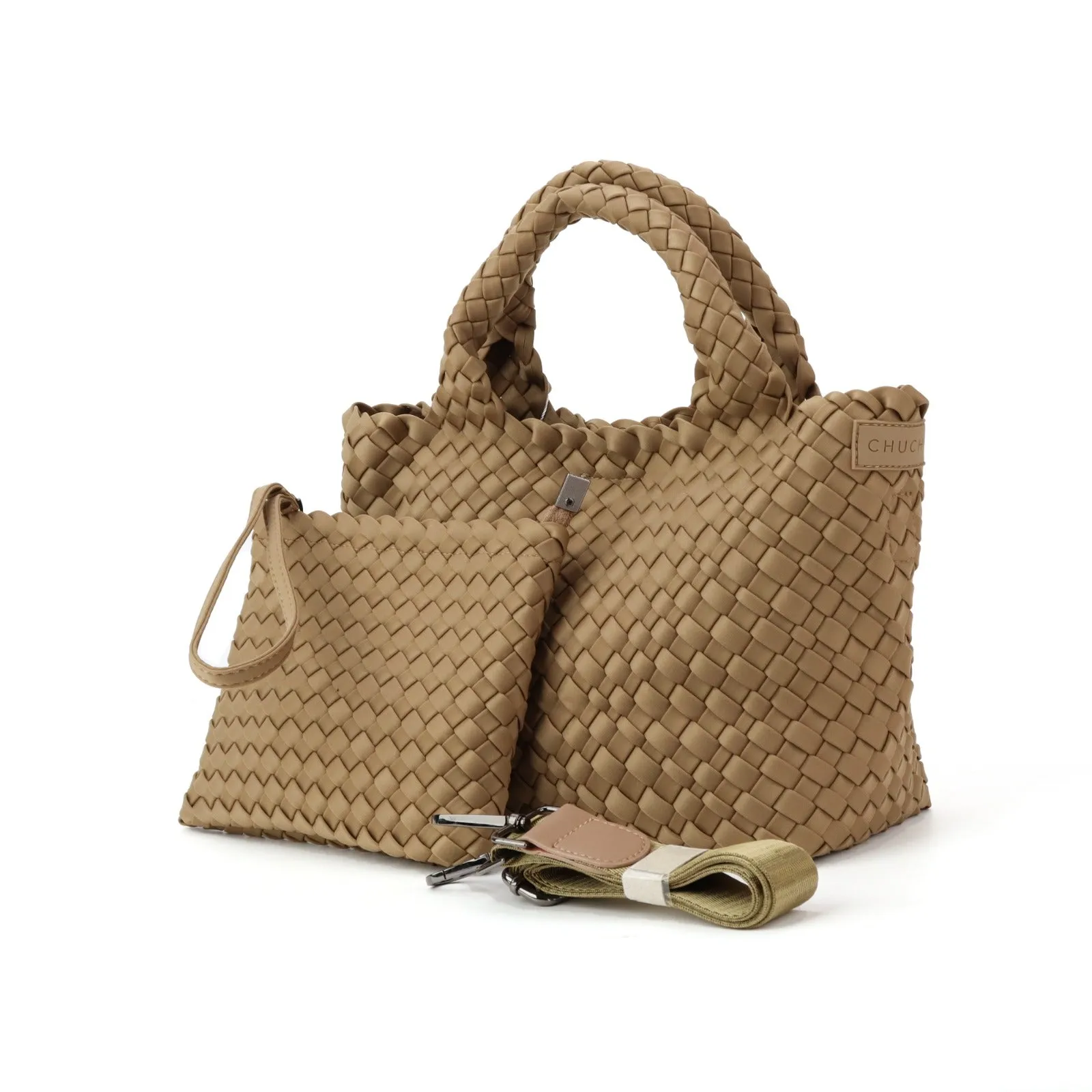 Woven Neoprene Mini Tote - Nude