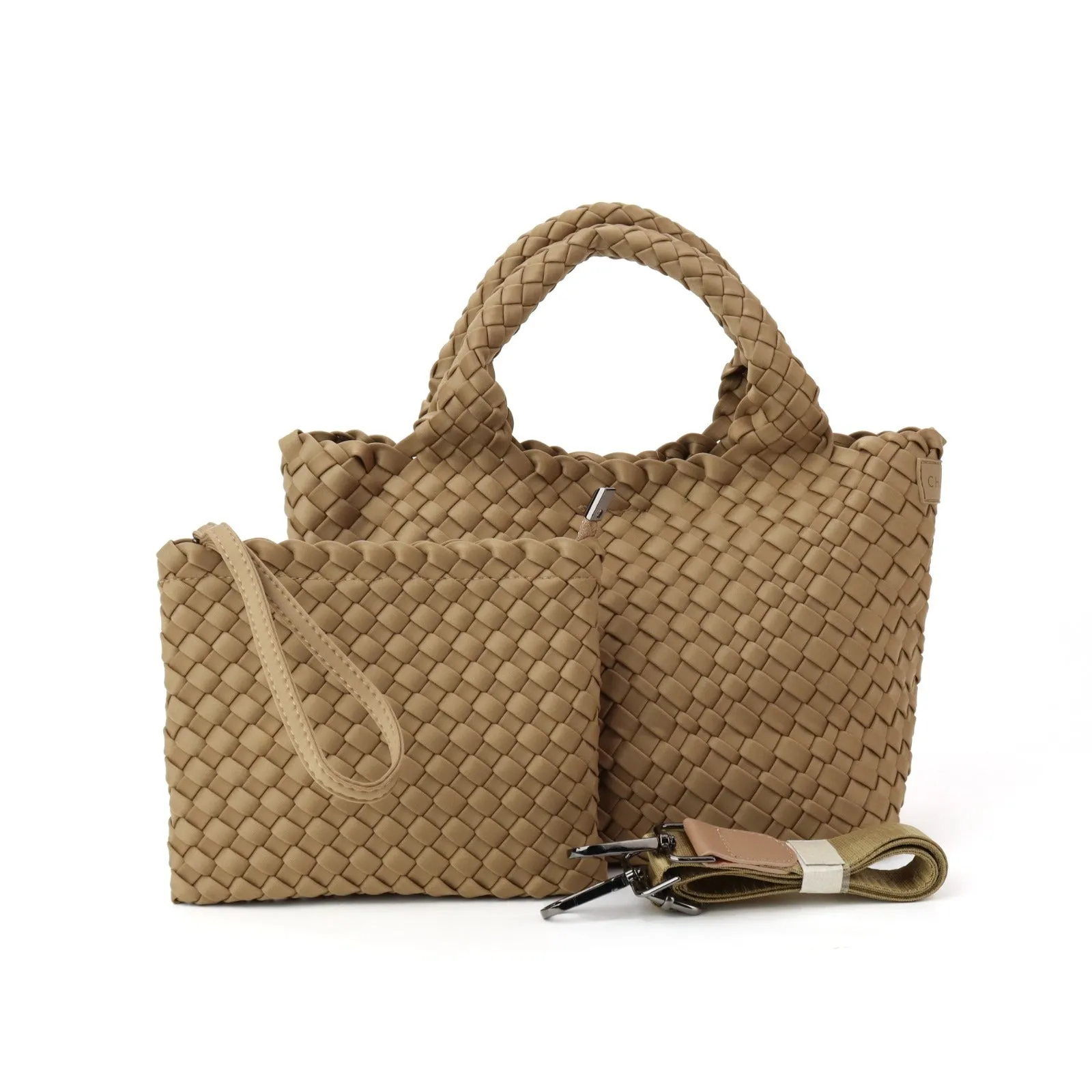 Woven Neoprene Mini Tote - Nude