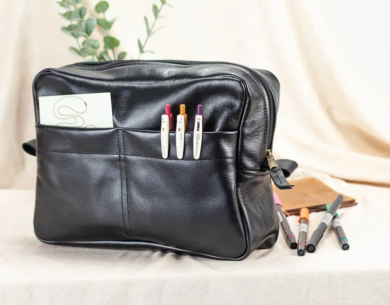 Ydra organizer - Black leather