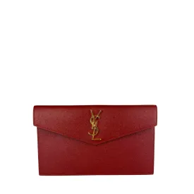 YSL Rouge Opium Uptown Clutch - Elegant Designer Evening Bag with Chic Style